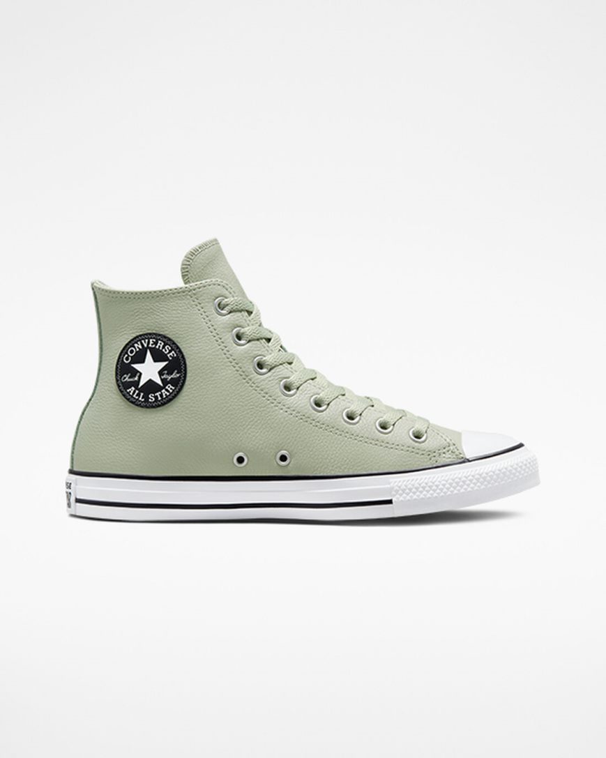 Tenis Converse Chuck Taylor All Star Couro Cano Alto Masculino Verde Oliva | PT Q0914P5